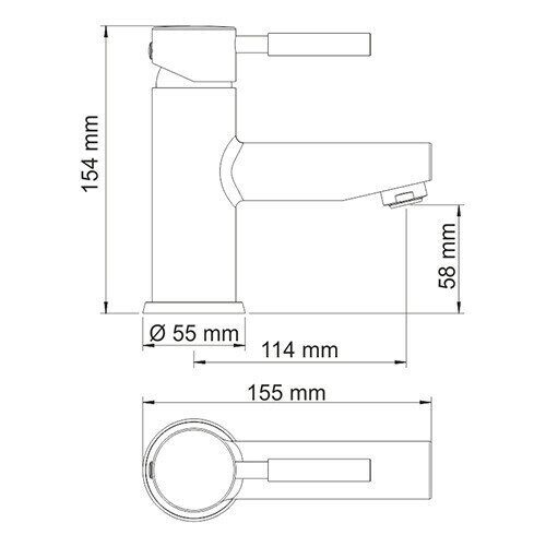 Смеситель для раковины WasserKraft Wern 4203 рычажный, никель