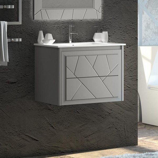 Мебель для ванной Opadiris Луиджи 70 комплект, подвесной, серый матовый