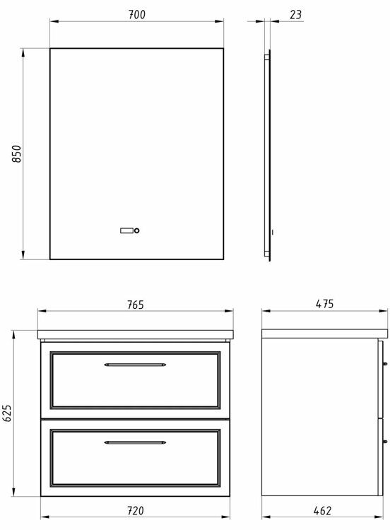 Тумба с раковиной Asb-mebel Белмонти 75 подвесная, синий