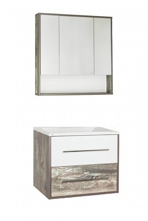Мебель для ванной Style Line Экзотик 80 Plus комплект, подвесной, белый, экзотик