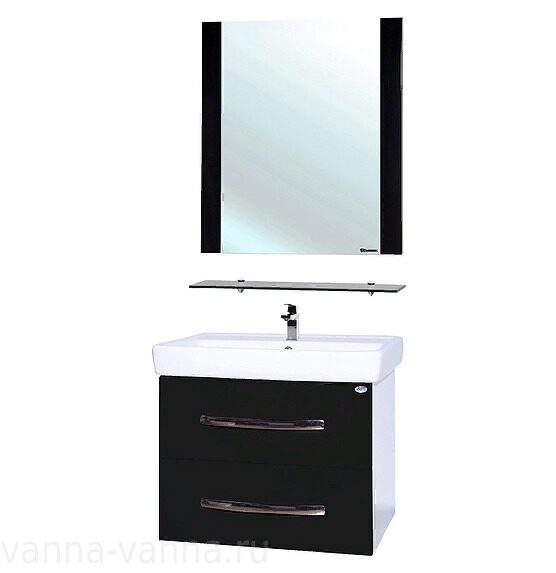 Мебель для ванной Bellezza Рокко 80 комплект, подвесной, черный