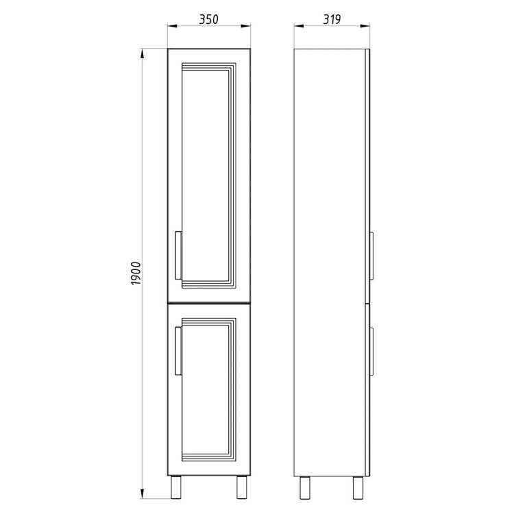 Пенал Asb-mebel София 40 напольный, белый