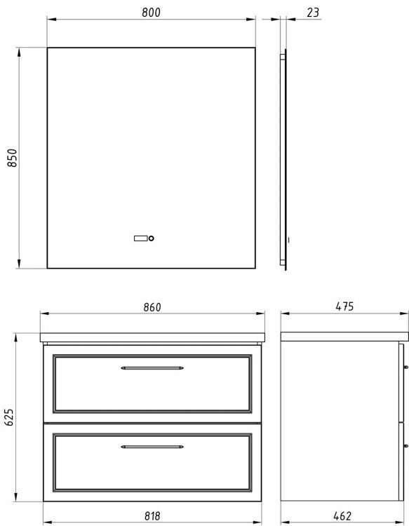 Тумба с раковиной Asb-mebel Белмонти 85 подвесная, синий