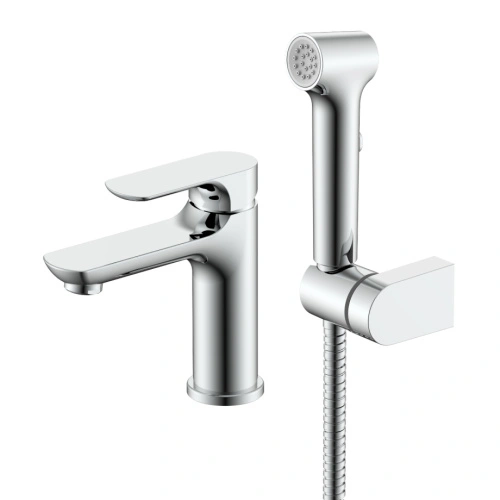 Смеситель для раковины с гигиеническим душем Raglo R03.12, хром от магазина Vanna-Vanna.ru!