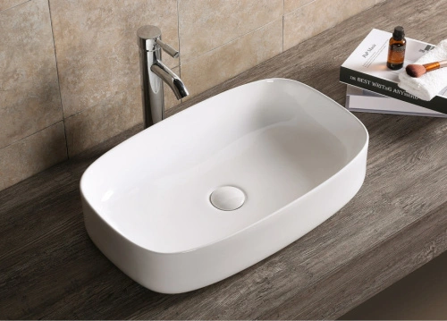 Раковина Ceruttispa CR0045 накладная, белая, прямоугольная 590х370х130 от магазина Vanna-Vanna.ru!