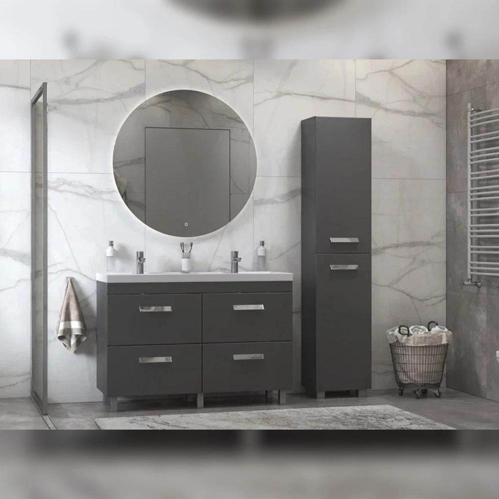 Тумба с раковиной напольная Velvex Orlando tn.ORL.CLA.120.4Y графит, 120 см от магазина Vanna-Vanna.ru!