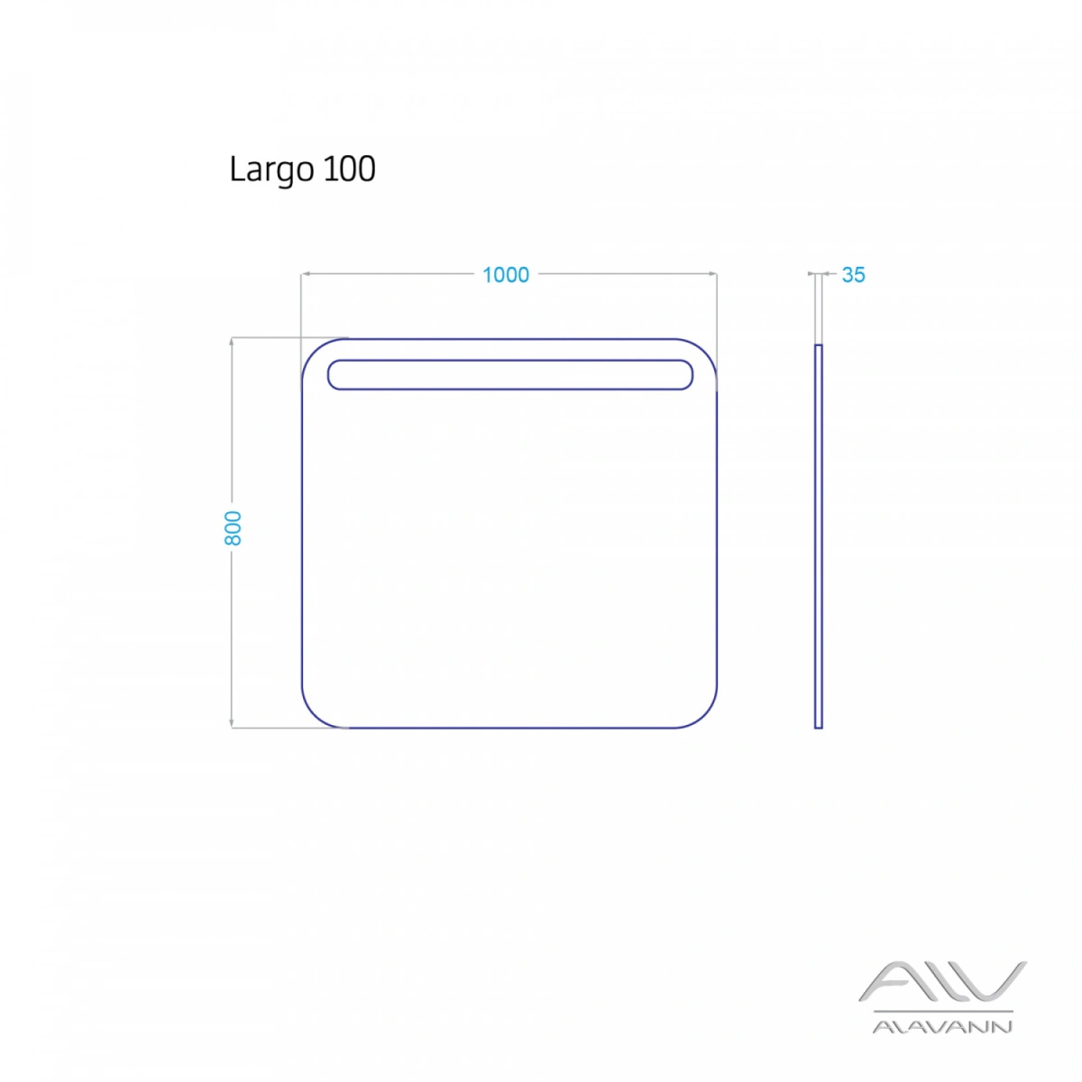 Зеркало Alavann Largo 100 свет сенсор от магазина Vanna-Vanna.ru!