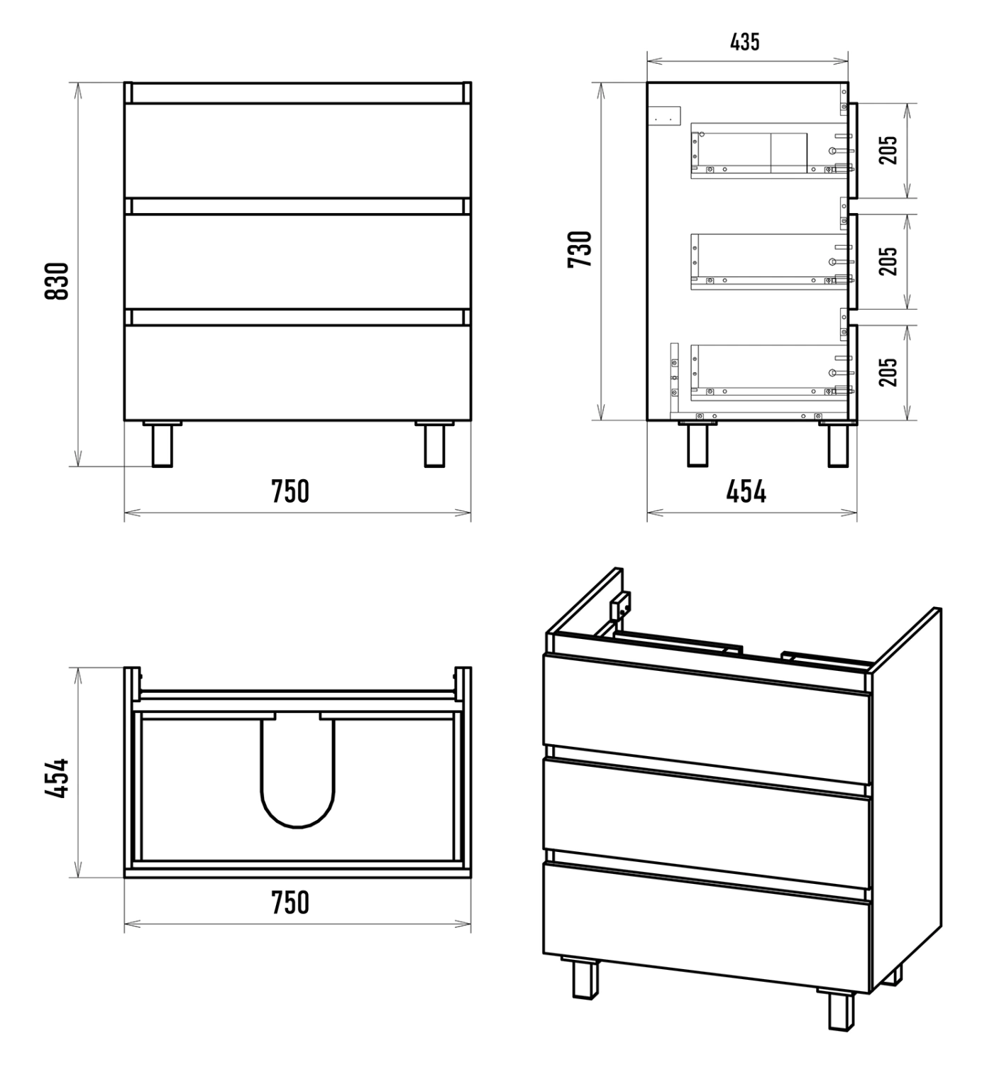 Тумба с раковиной Brevita Victory 80 напольная, белый от магазина Vanna-Vanna.ru!