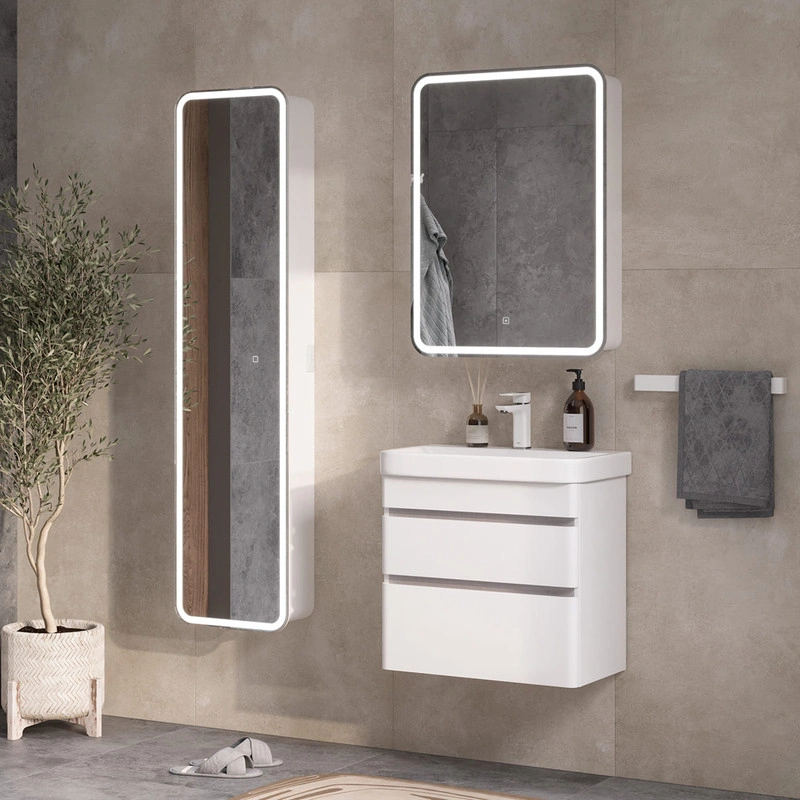 Зеркальный шкаф EQUIL Soldi LED 55 белый софт, R