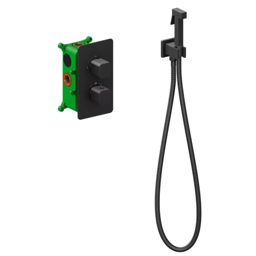 Смеситель с гигиеническим душем Timo Petruma 5089/03SM черный матовый от магазина Vanna-Vanna.ru!