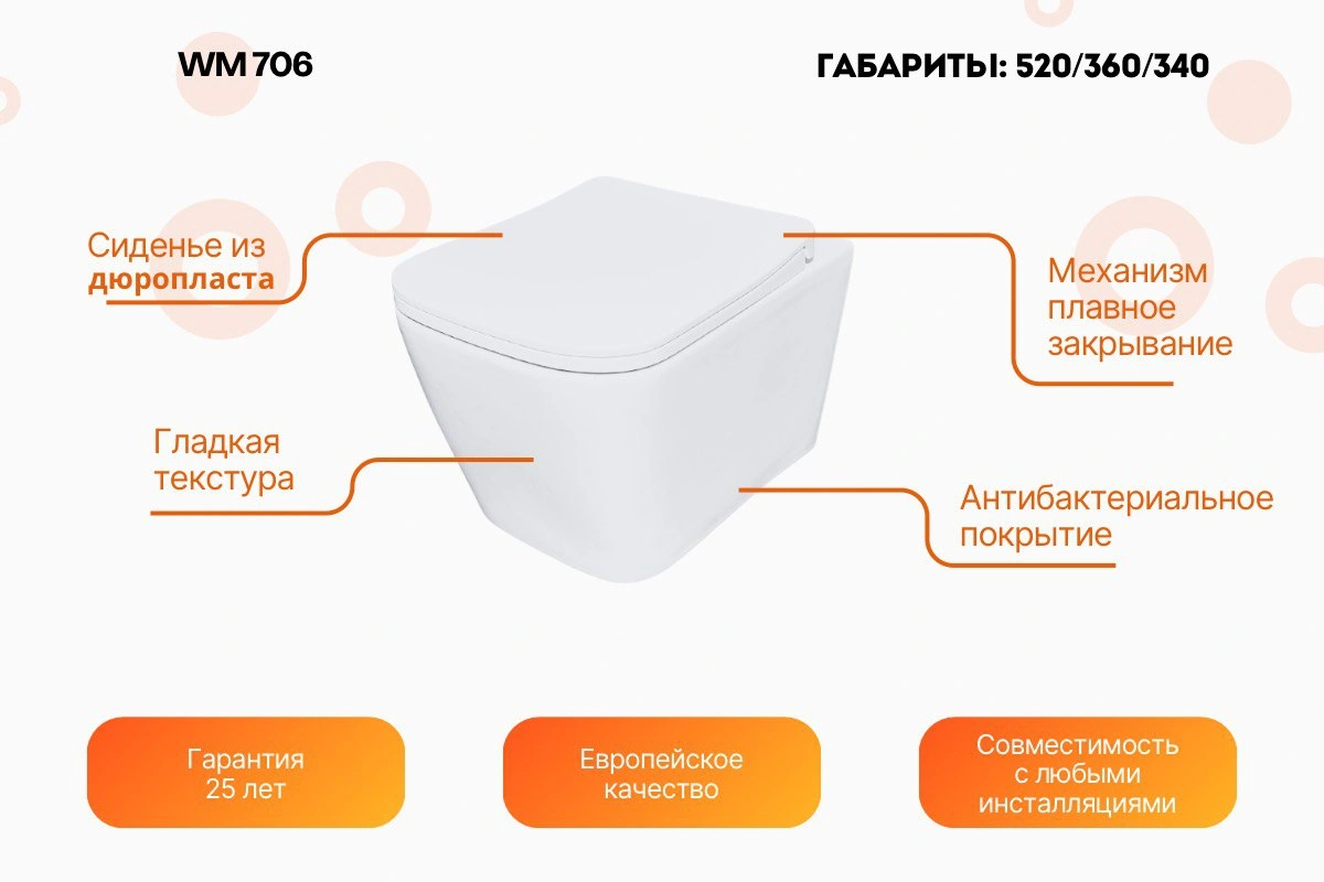 Унитаз Relisan WM 706 с инсталляцией WSIU1001, кнопка черная от магазина Vanna-Vanna.ru!