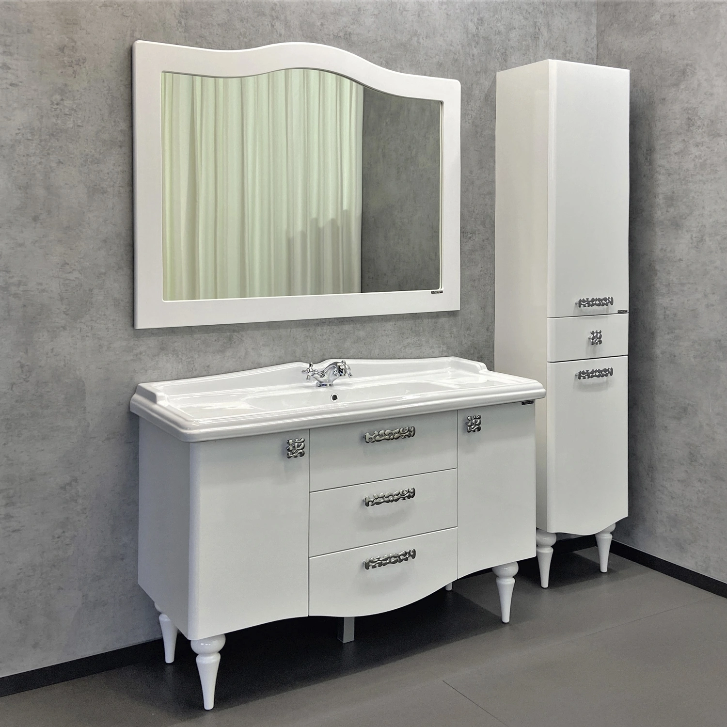 Зеркало Comforty Монако-120 белый глянец от магазина Vanna-Vanna.ru!