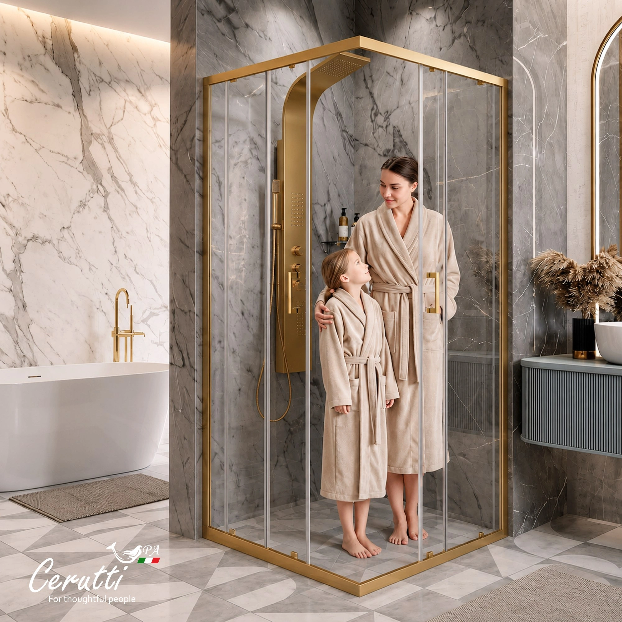 Душевой уголок Ceruttispa ADIGE 90G без поддона (90x90x190) от магазина Vanna-Vanna.ru!