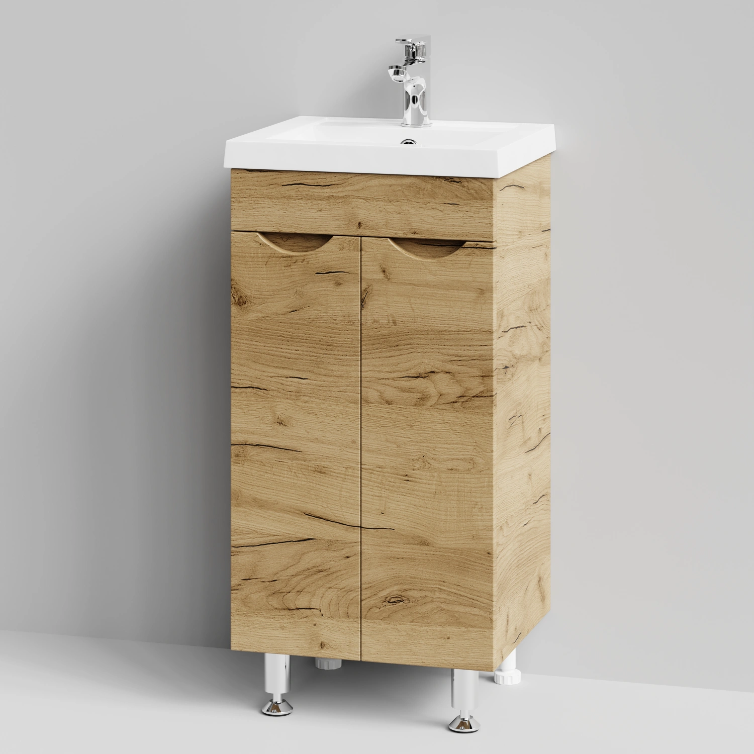 Тумба с раковиной Vod-ok Смайл 40 напольная, Дуб Тортуга от магазина Vanna-Vanna.ru!