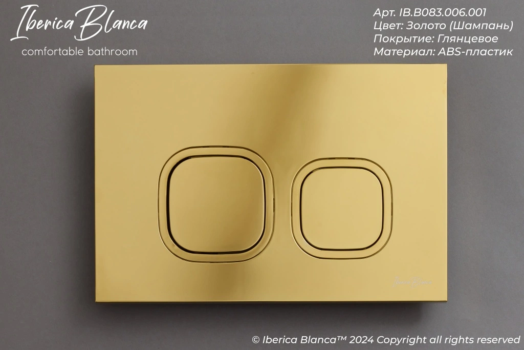 Комплект 2в1 IBERICA BLANCA инсталляция SILENCIO, кнопка смыва ESTI-Q золото глянцевое (IB001.836)