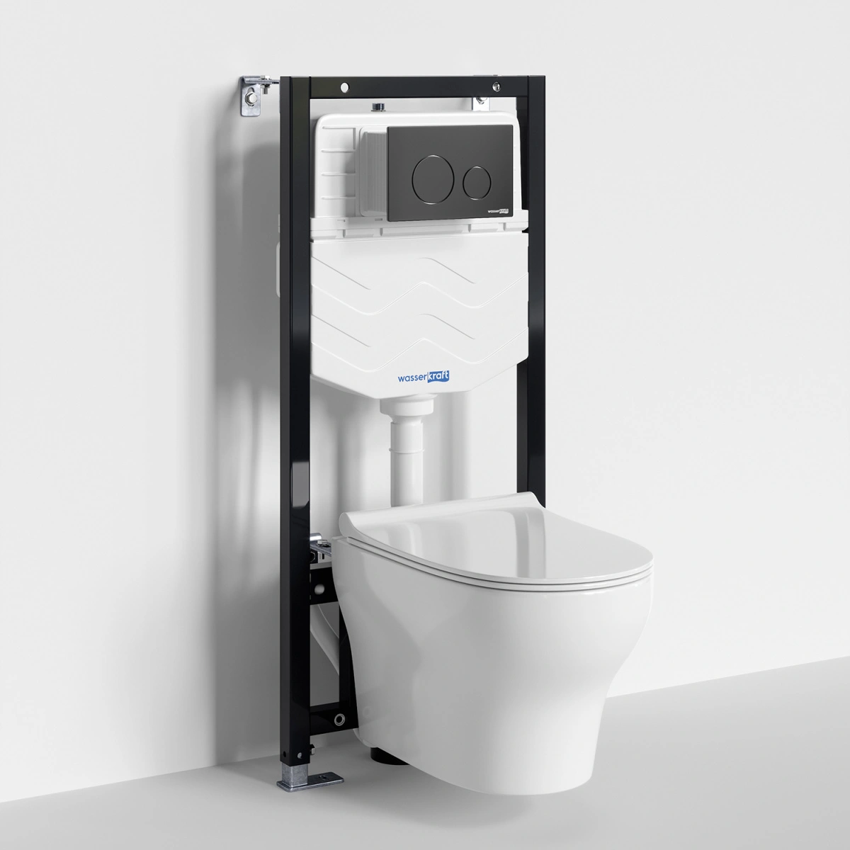 Унитаз подвесной WasserKRAFT 10TLT.010.ME.MB02.H001 с инсталляцией и кнопкой, белый от магазина Vanna-Vanna.ru!