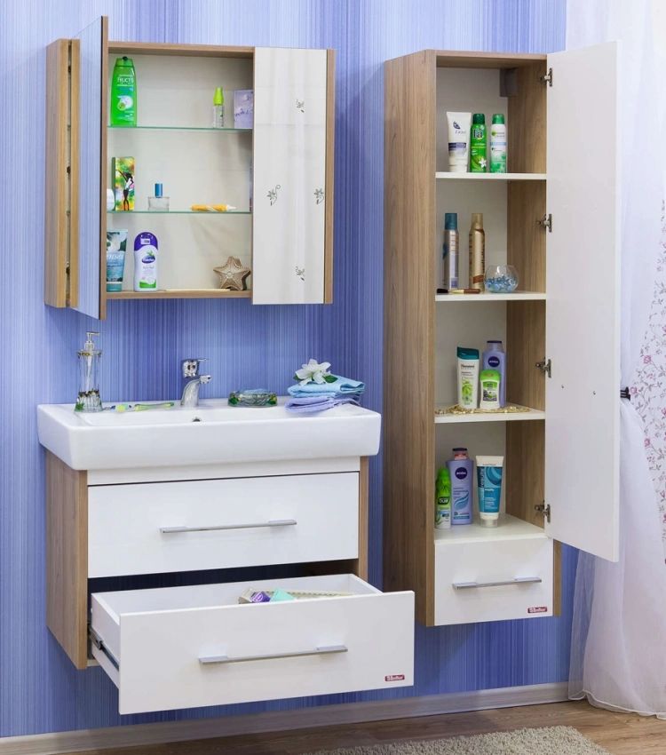 Пенал Sanflor Ларго 40 2 R подвесной, белый/вяз швейцарский от магазина Vanna-Vanna.ru!