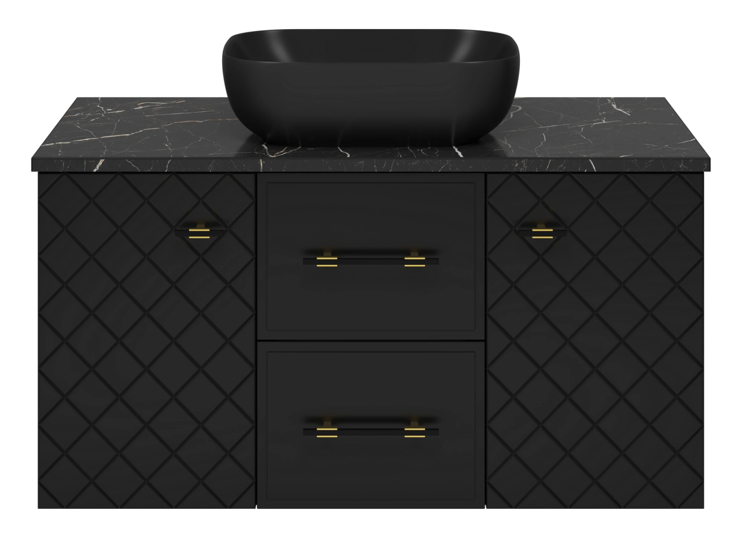 Тумба с раковиной Brevita Shanel 100 подвесная, черный от магазина Vanna-Vanna.ru!