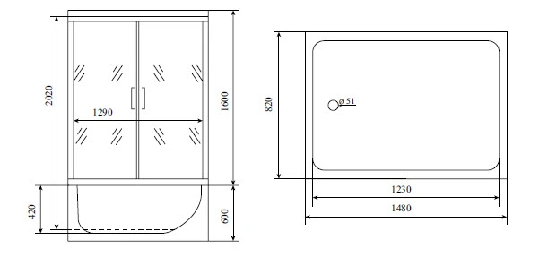 Душевая кабина Timo Lux TL-1505 148*82*220, турецкая баня хамам от магазина Vanna-Vanna.ru!