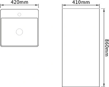 Раковина SantiLine SL-4005 напольная, белая