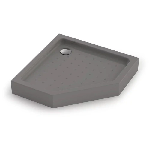 Душевой поддон Veconi Tezeo Acrylic TZ-53GR, 90х90, пятиугольный, акрил, серый матовый от магазина Vanna-Vanna.ru!