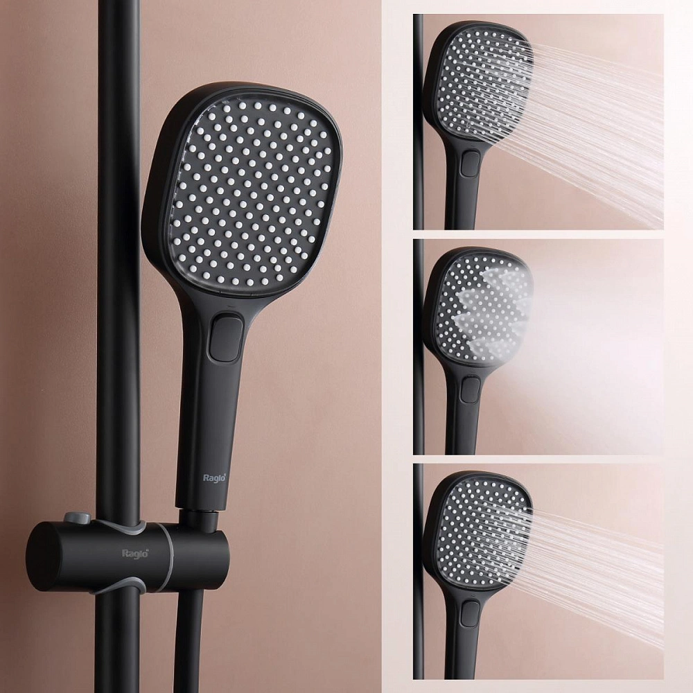 Душевая система с термостатом Raglo R22.26.06, черный от магазина Vanna-Vanna.ru!