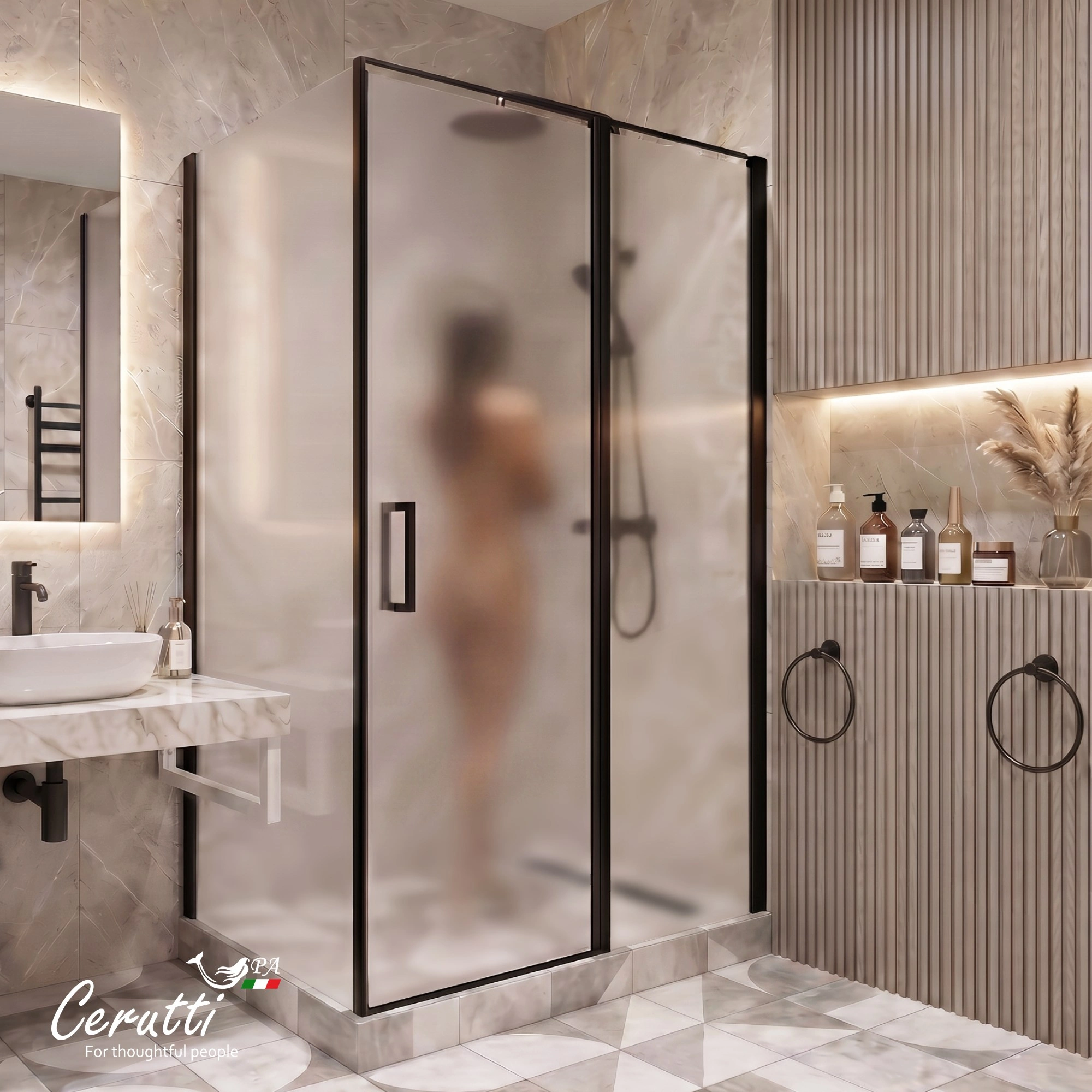 Душевой уголок Ceruttispa ATENA 120BF R без поддона (120x90x195) от магазина Vanna-Vanna.ru!