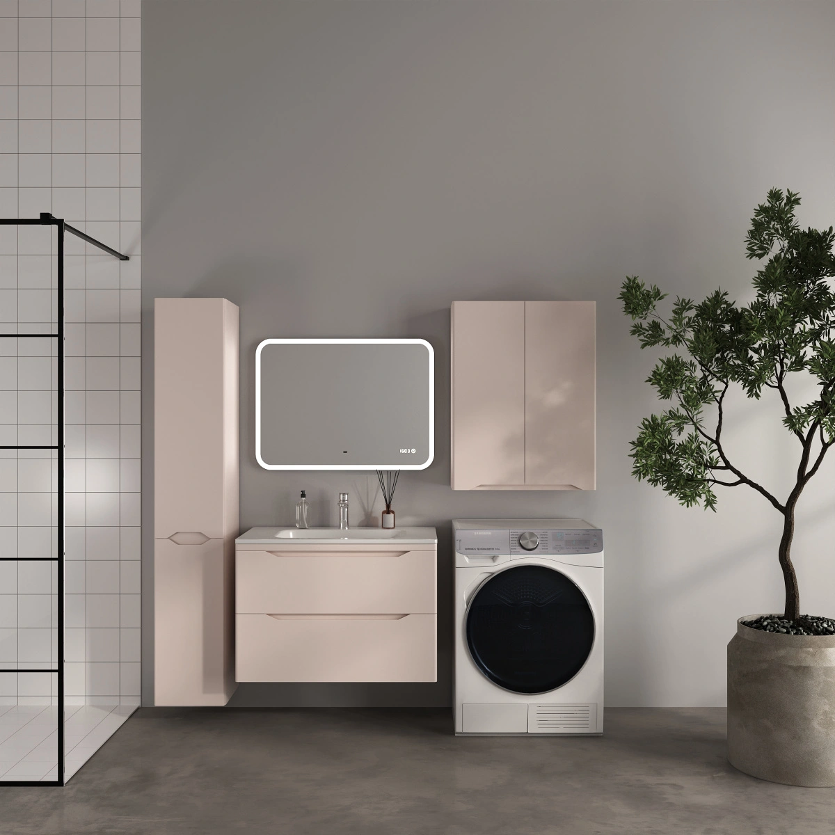 Тумба подвесная Style Line Марелла 80 (2 ящ.) антискрейтч карамель с раковиной Марелла Люкс 800х400 от магазина Vanna-Vanna.ru!
