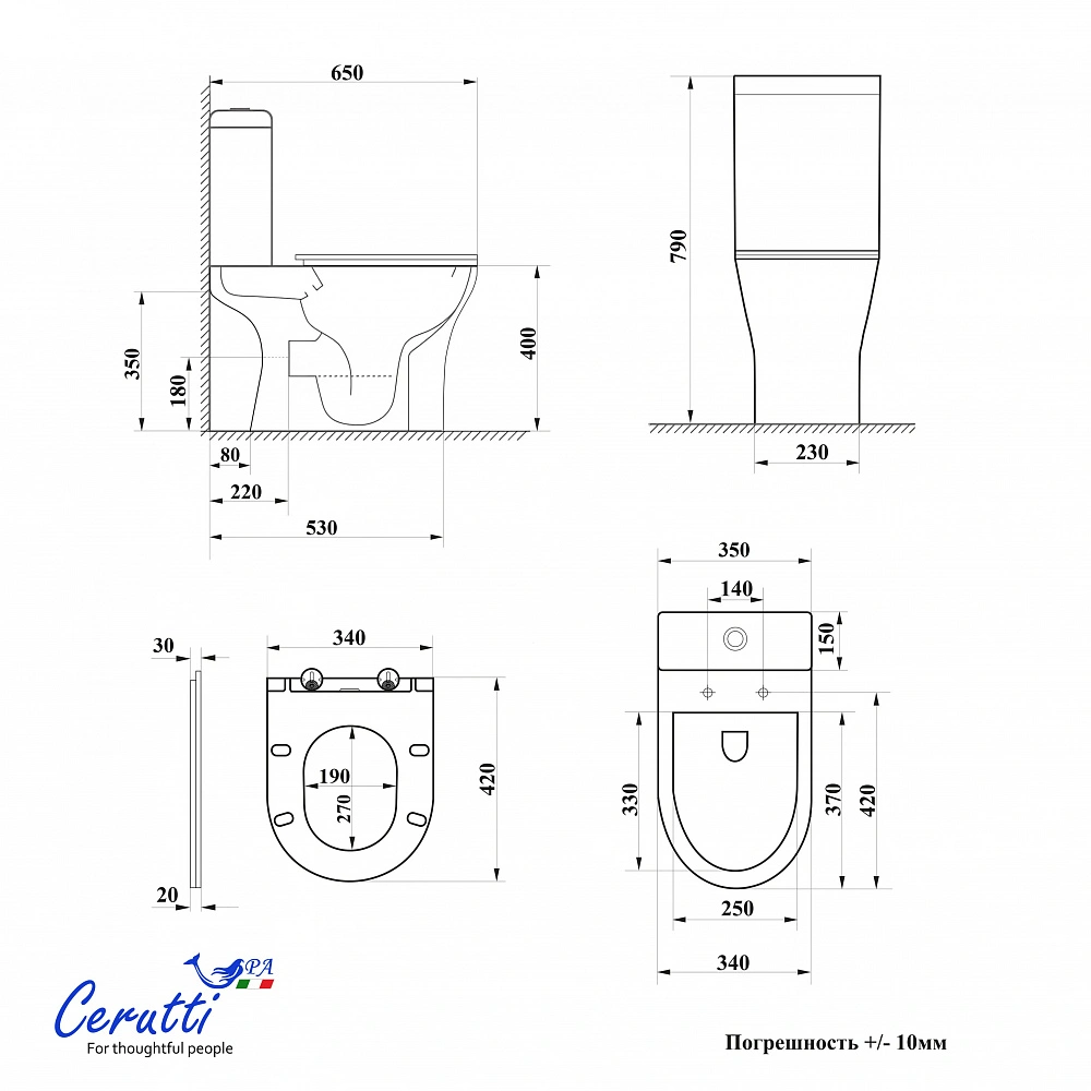 Унитаз напольный Ceruttispa BERNINA Tornado CT11133 безободковый от магазина Vanna-Vanna.ru!