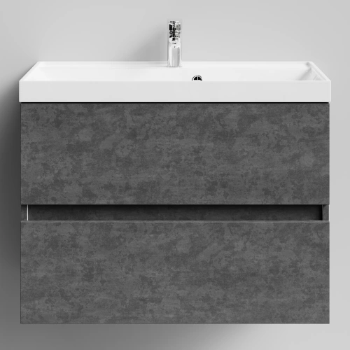 Тумба с раковиной Vod-ok Бест 80  подвесная, Серый камень от магазина Vanna-Vanna.ru!