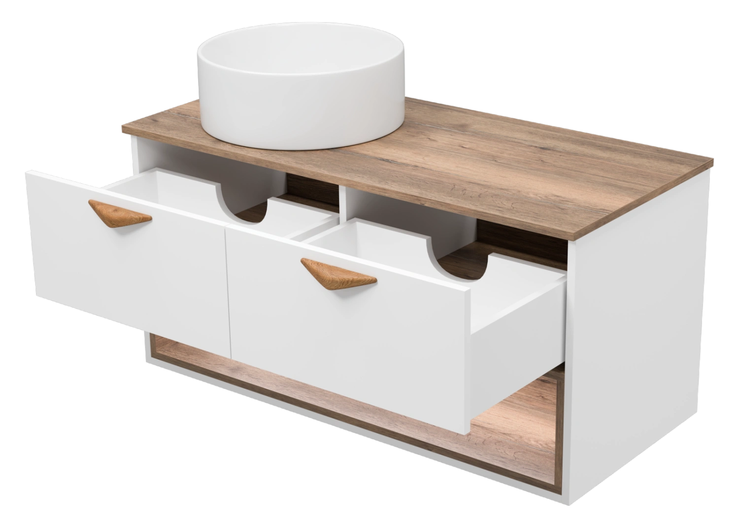 Тумба с раковиной Brevita Bergen 105 с подсветкой подвесная, белый