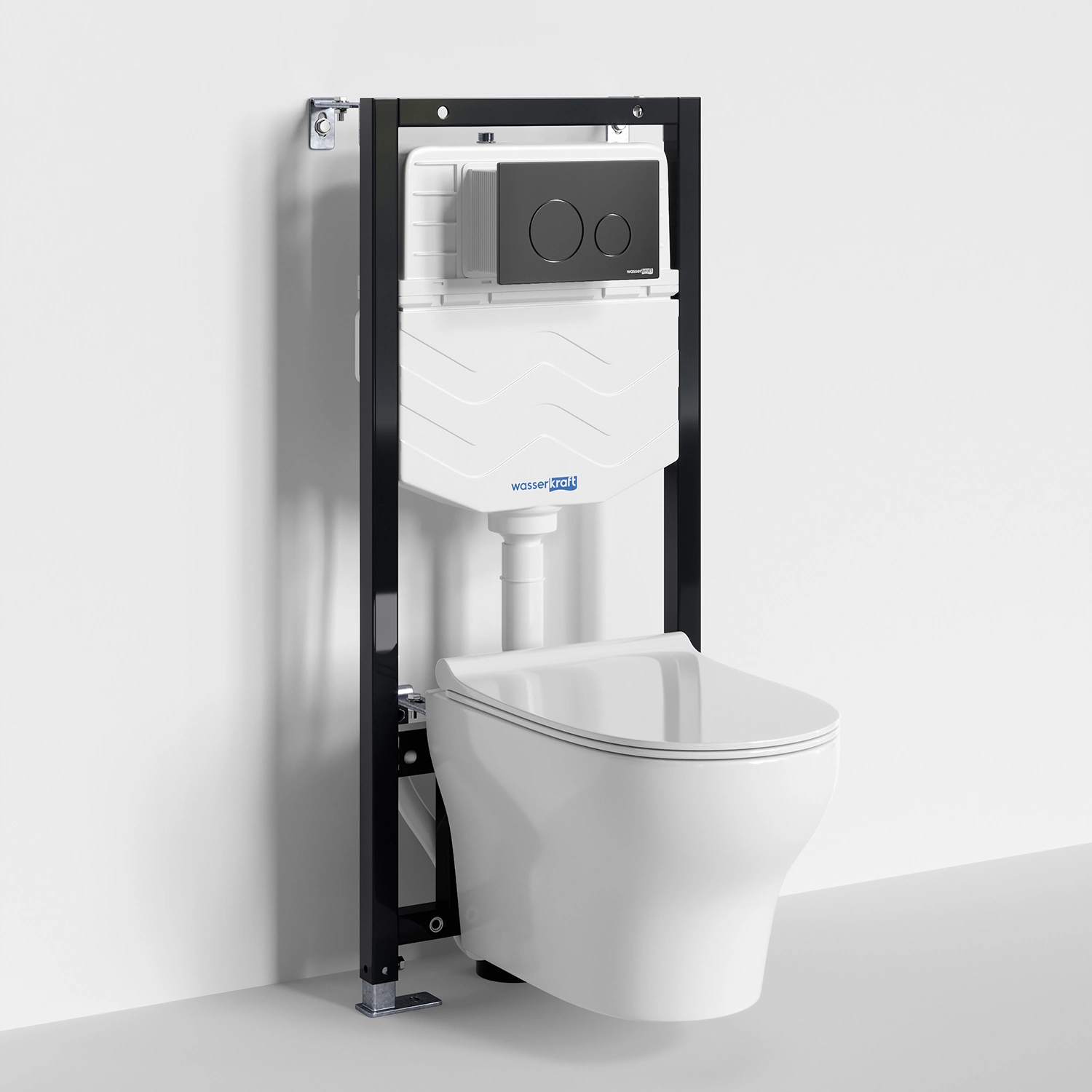 Унитаз подвесной WasserKRAFT 10TLT.010.ME.MB02.H001 с инсталляцией и кнопкой, белый от магазина Vanna-Vanna.ru!