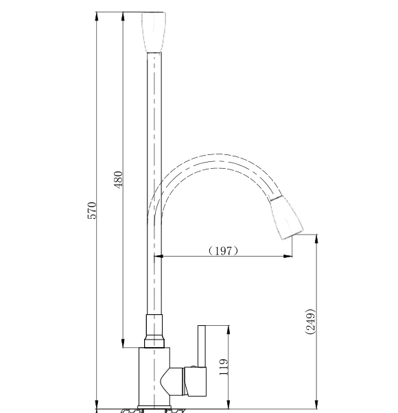 Cмеситель для кухни BochMann MIA GR с гибким изливом, серый от магазина Vanna-Vanna.ru!