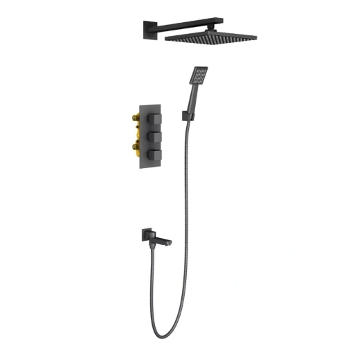 Душевой комплект Timo Tetra-thermo SX-0199/03SM черный матовый от магазина Vanna-Vanna.ru!