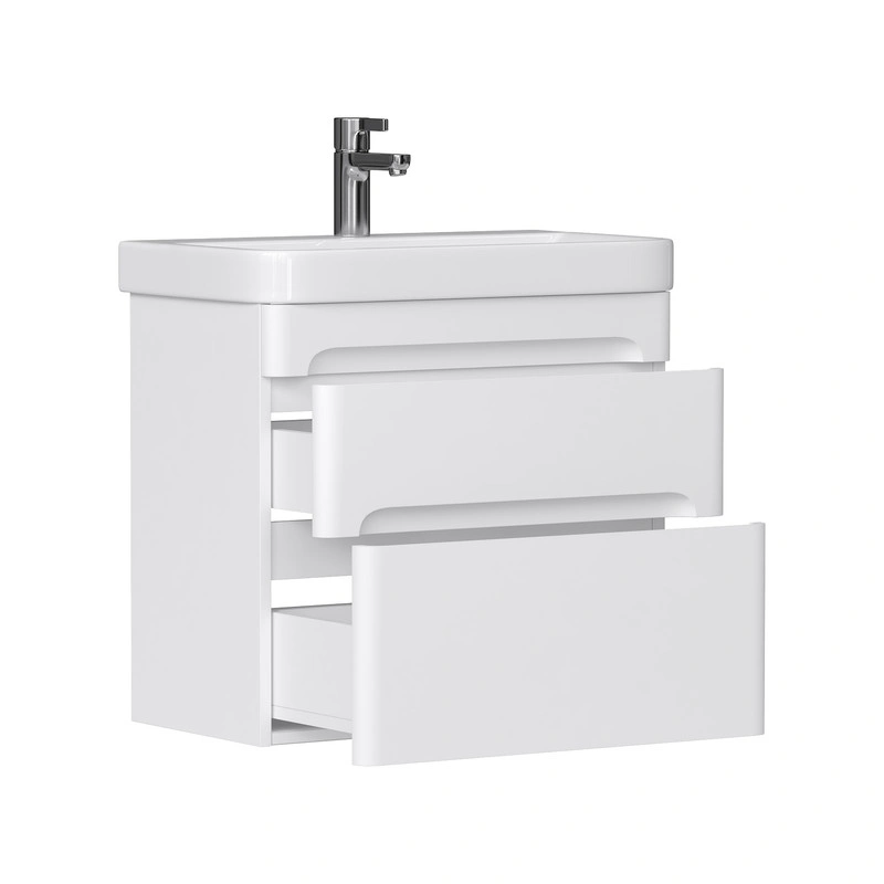 Тумба с раковиной EQUIL Nice 70 подвесная, 2 ящика, белый от магазина Vanna-Vanna.ru!