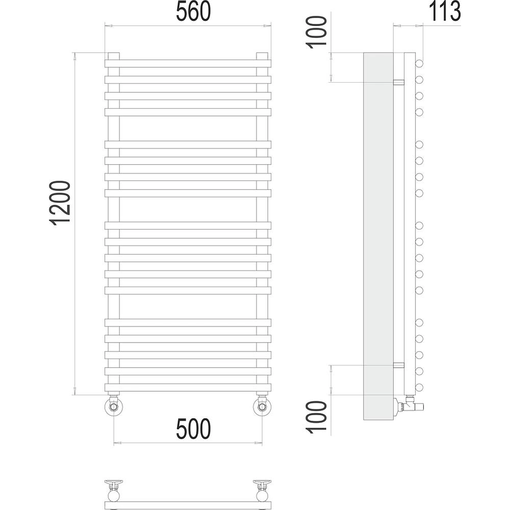 Полотенцесушитель водяной Terminus Кремона П18 50х120 от магазина Vanna-Vanna.ru!