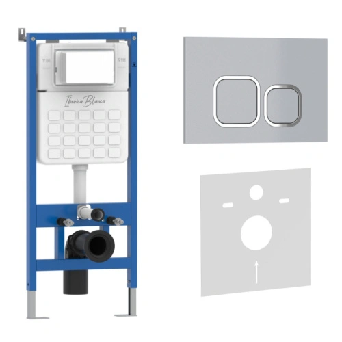 Комплект 2в1 IBERICA BLANCA инсталляция SILENCIO, кнопка смыва ESTI-Q хром матовый (IB001.834) от магазина Vanna-Vanna.ru!