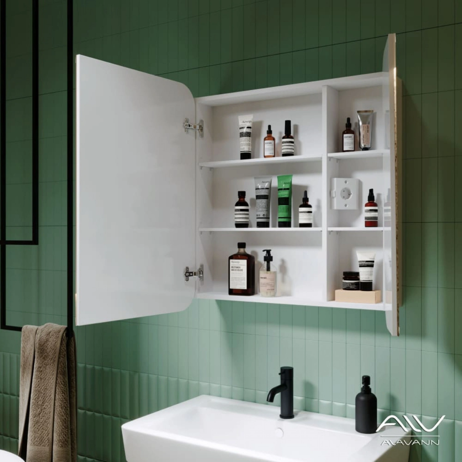 Зеркало-шкаф Alavann Lana 80 с подсветкой от магазина Vanna-Vanna.ru!