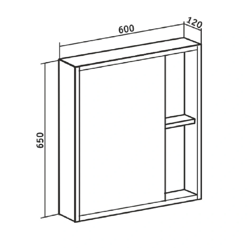 Зеркало-шкаф Runo Эко 60 серый, универсальный