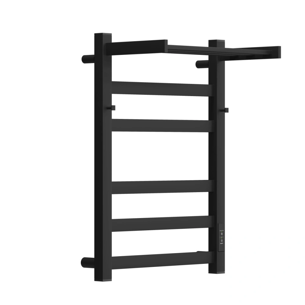 Полотенцесушитель электрический APEXTERMO Terra TR11164BM 600x400 с крючками и полкой, черный матовый от магазина Vanna-Vanna.ru!