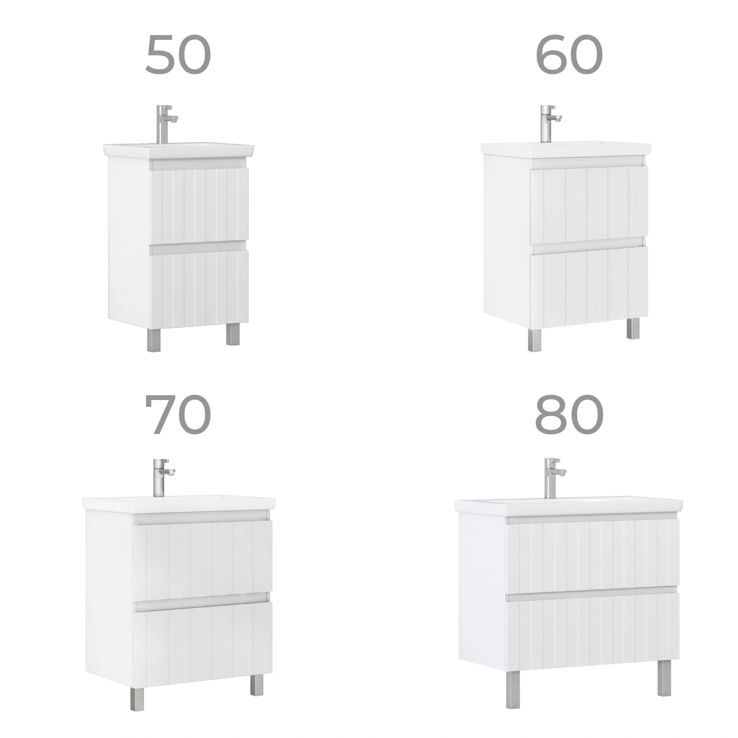 Тумба напольная Vigo Finlay 700-0-2 с раковиной Como 70, 2 ящика, белый от магазина Vanna-Vanna.ru!
