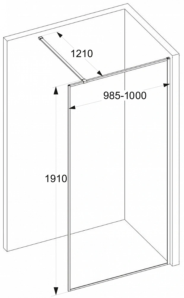 Душевая перегородка Ceruttispa STRIP T100 (100x190)
