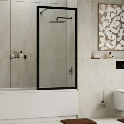 Стеклянная шторка WasserKraft Abens 20W01-80 MB Fixed WasserSchutz профиль черный от магазина Vanna-Vanna.ru!