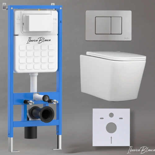 Комплект 3в1 IBERICA BLANCA инсталляция SILENCIO, унитаз TOLEDO ALTO белый, кнопка смыва INOX-C хром матовый (IB001.TLA.231.1132) от магазина Vanna-Vanna.ru!