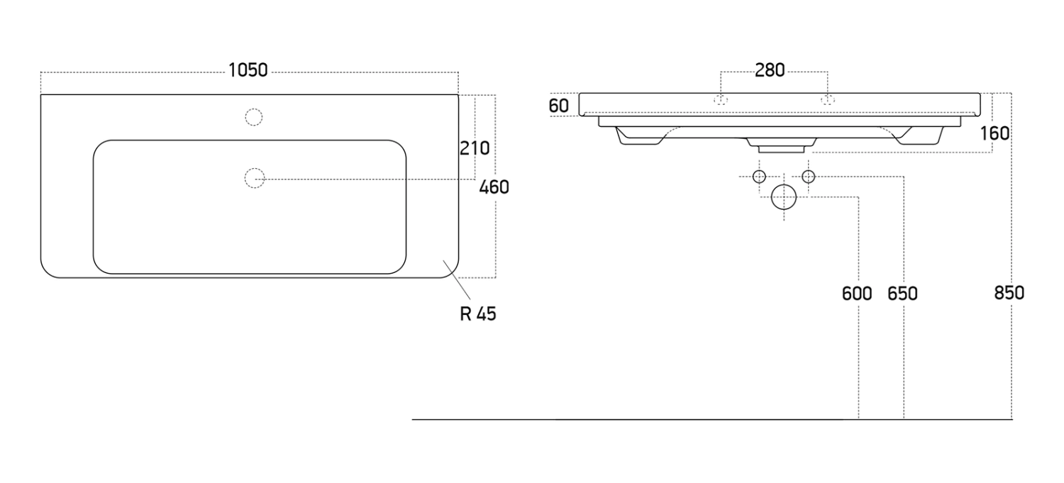 Тумба с раковиной Brevita Victory 105 подвесная, зеленый