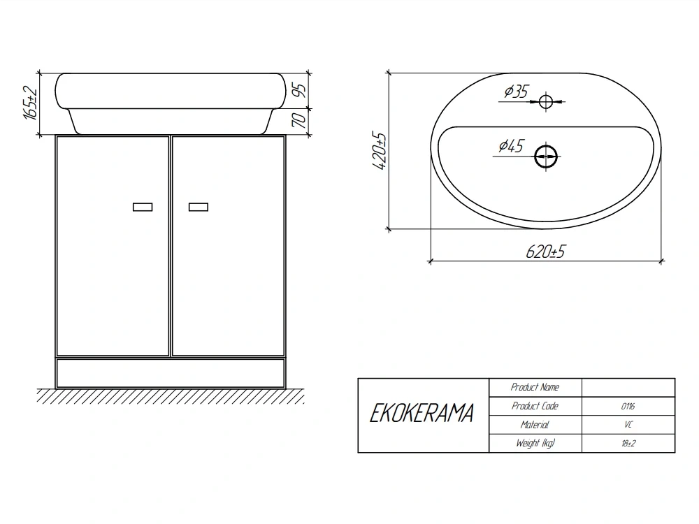 Тумба с раковиной Brevita Savoy 80 подвесная, черный