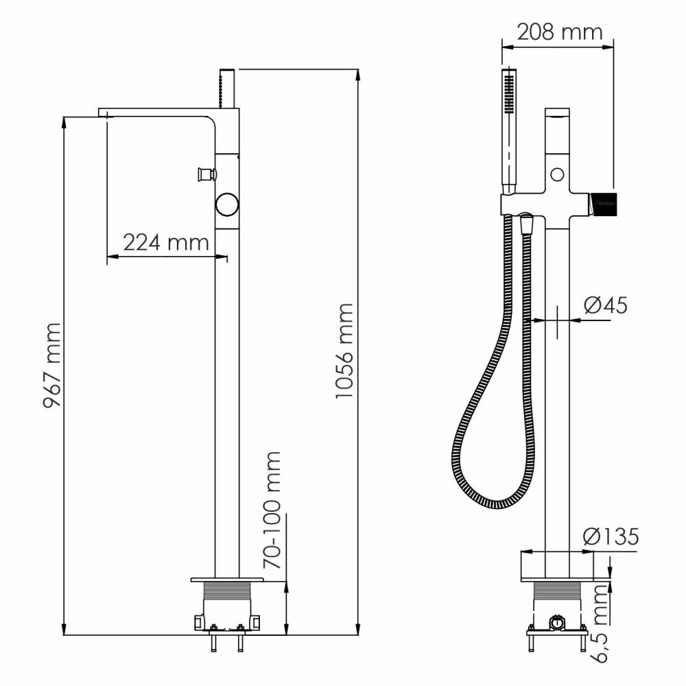 Смеситель для ванны WasserKRAFT Tauber 6421 никель от магазина Vanna-Vanna.ru!