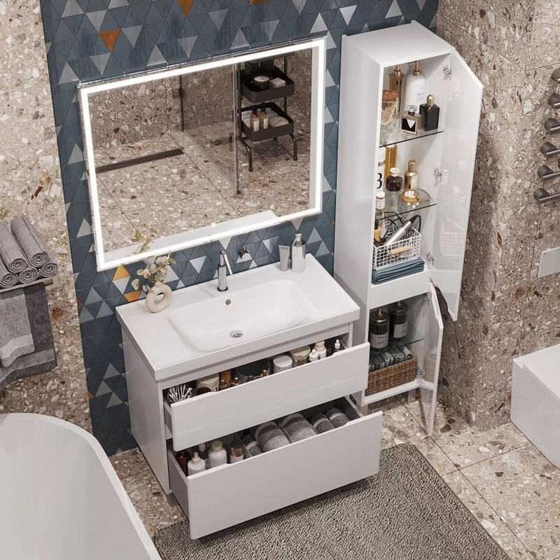 Пенал напольный/подвесной SanStar Riana 35, универсальный, белый от магазина Vanna-Vanna.ru!
