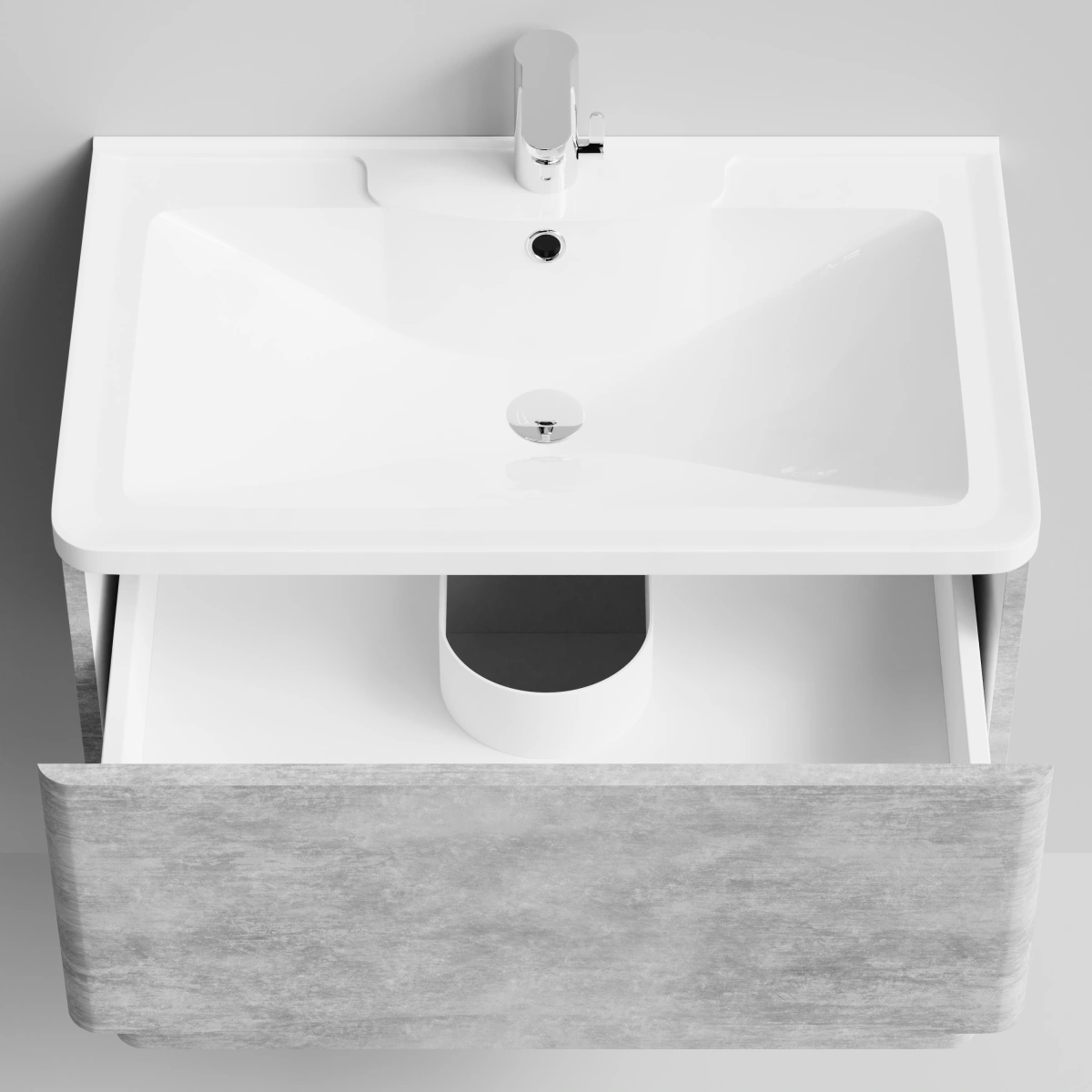 Тумба с раковиной Vod-ok Адель 70  подвесная, Горный камень от магазина Vanna-Vanna.ru!