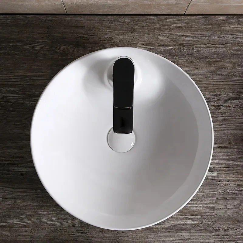 Раковина Ceruttispa CR0090 накладная, белая, круглая, с отверстием под смеситель 440х440х130